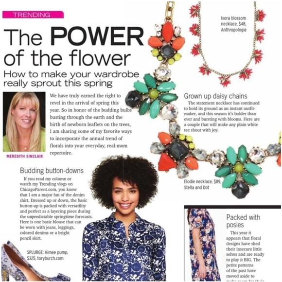 Stella & Dot Retired Teal Coral & Crystal Elodie Statement Necklace set - Picture 9 of 10